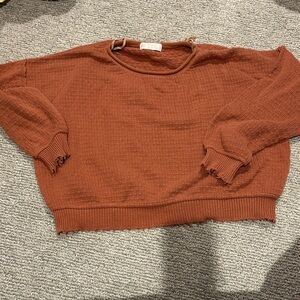 Women's Terracotta Knit Sweater by Leela and lavender